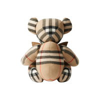 Peluche en cachemire à motif check - Archive Beige
