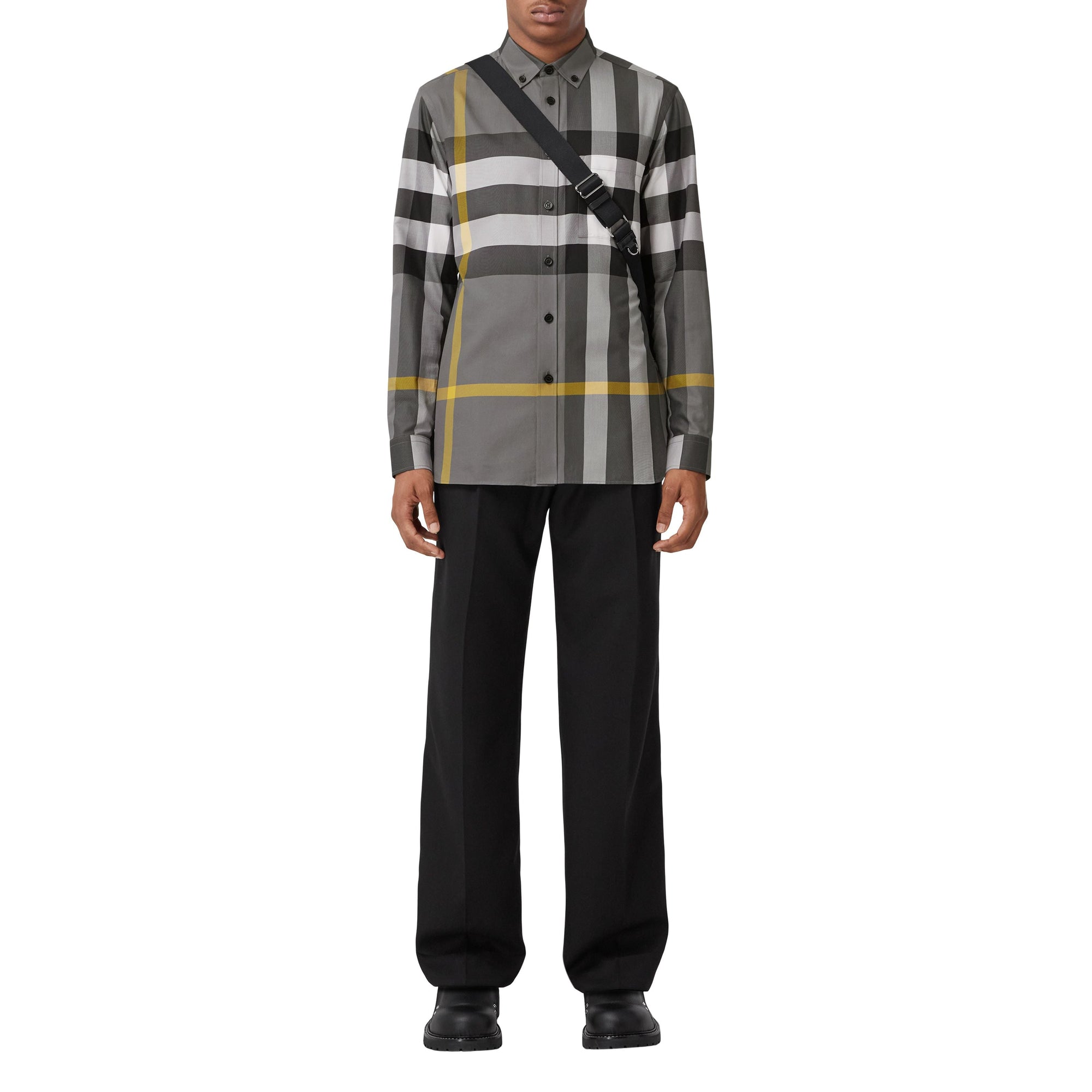 Chemise extensible à carreaux - Storm Grey Check