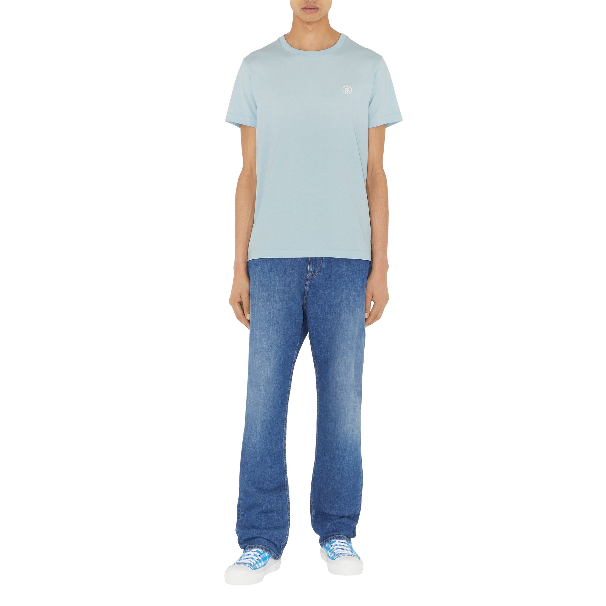 T-shirt à motif monogramme - Duck Egg Blue