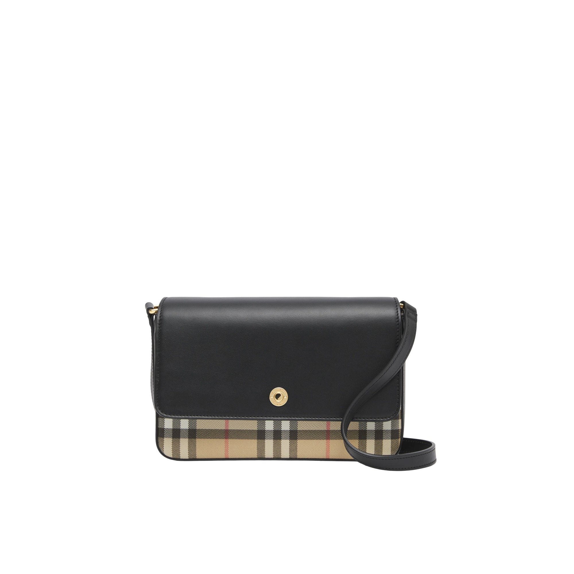 Mini sac Note en cuir et à motif Vintage check - Archives Beige & Black