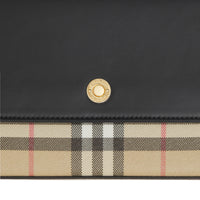 Mini sac Note en cuir et à motif Vintage check - Archives Beige & Black