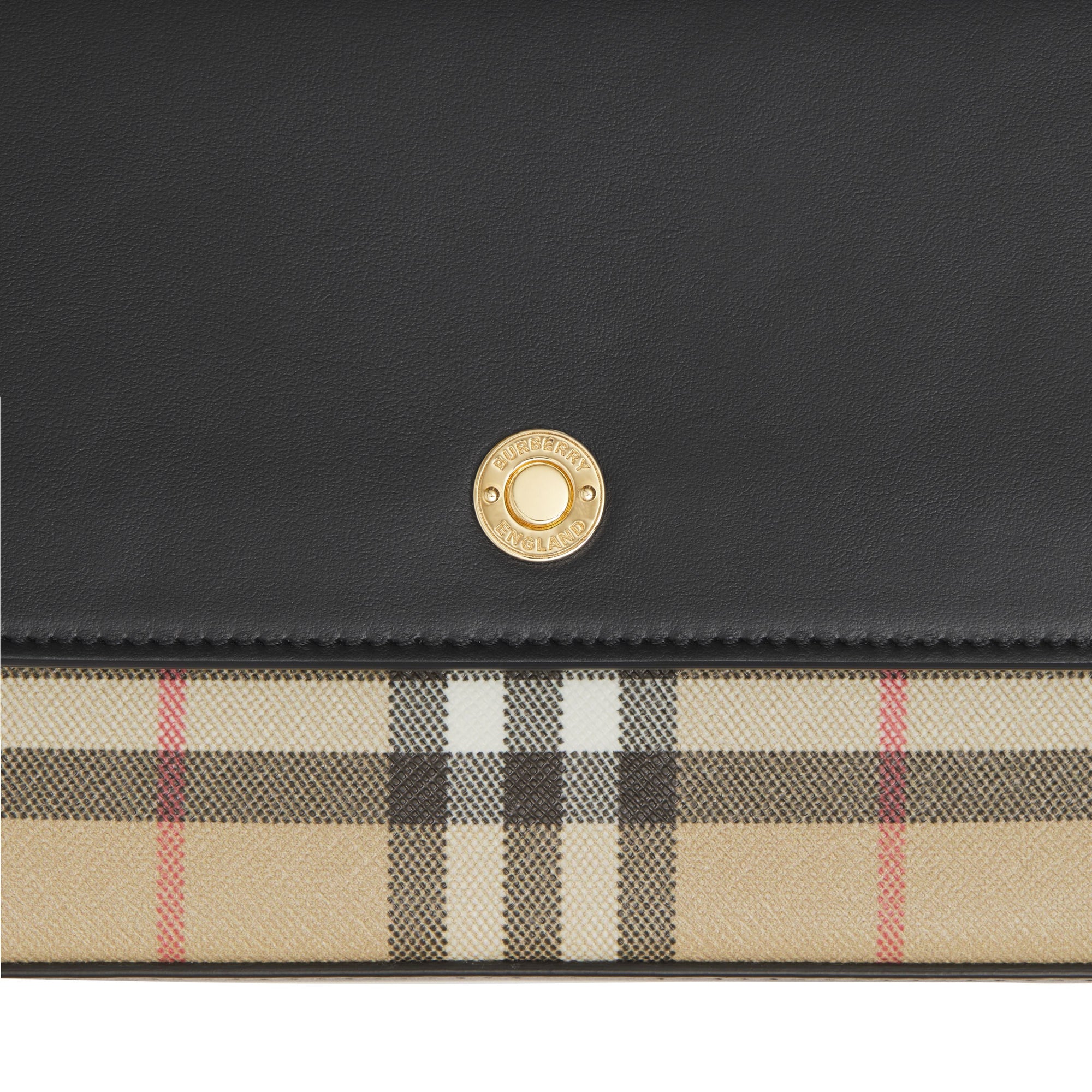 Mini sac Note en cuir et à motif Vintage check - Archives Beige & Black