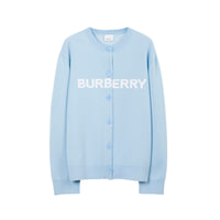 Cardigan oversize en jacquard de laine et de coton - Pale Blue