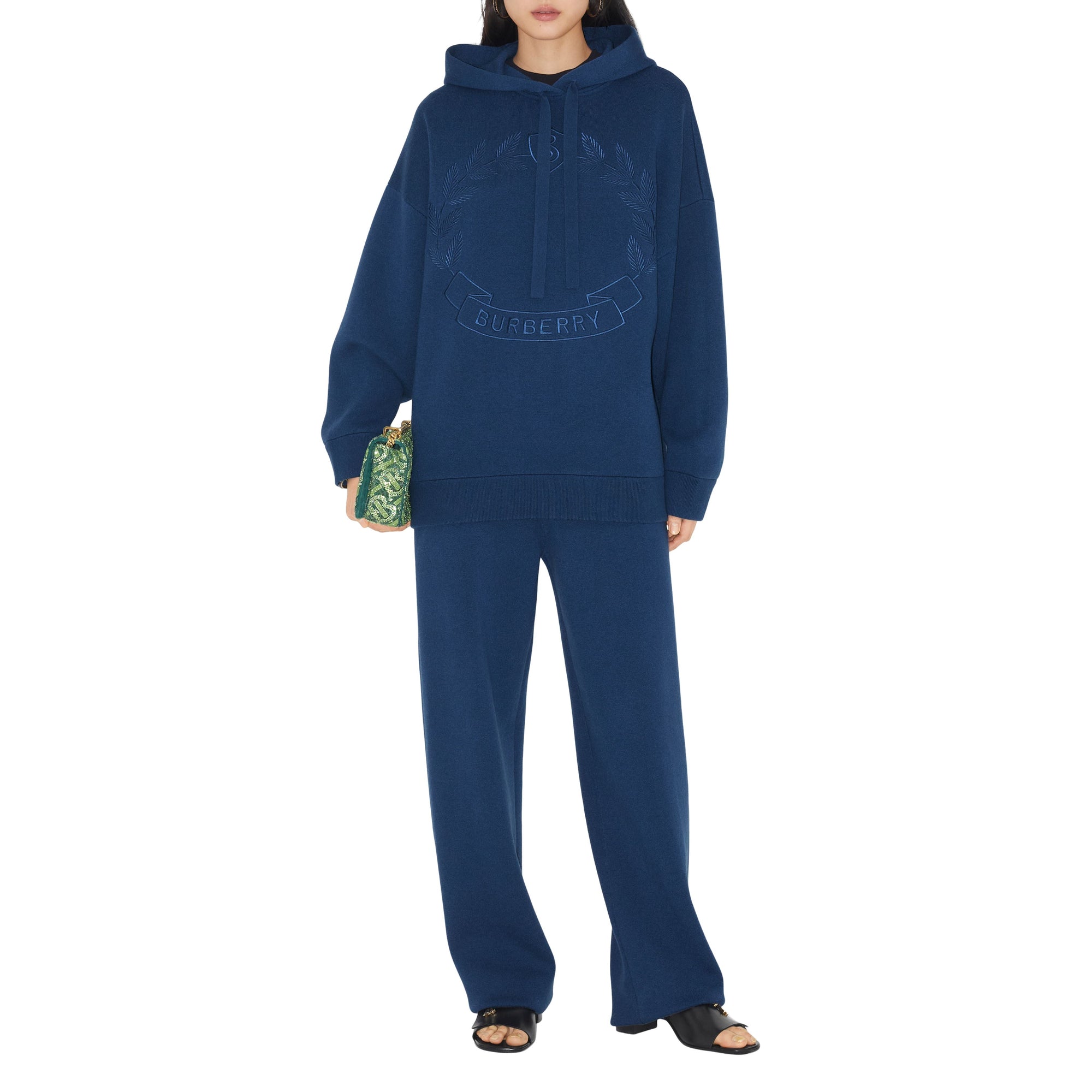 Sweat à capuche oversize en cachemire - Rich Navy