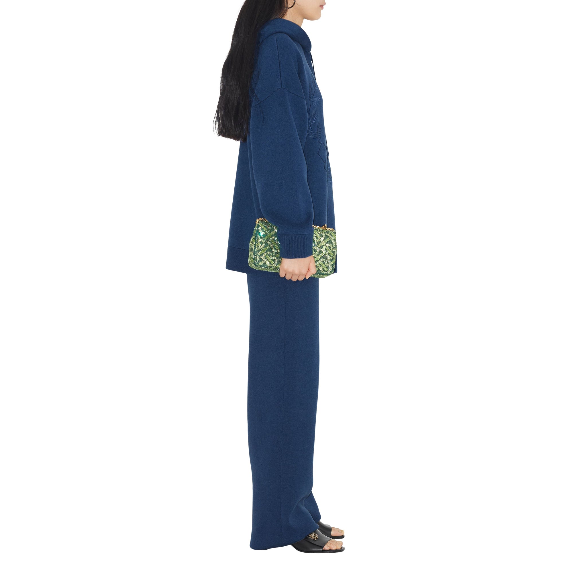 Sweat à capuche oversize en cachemire - Rich Navy