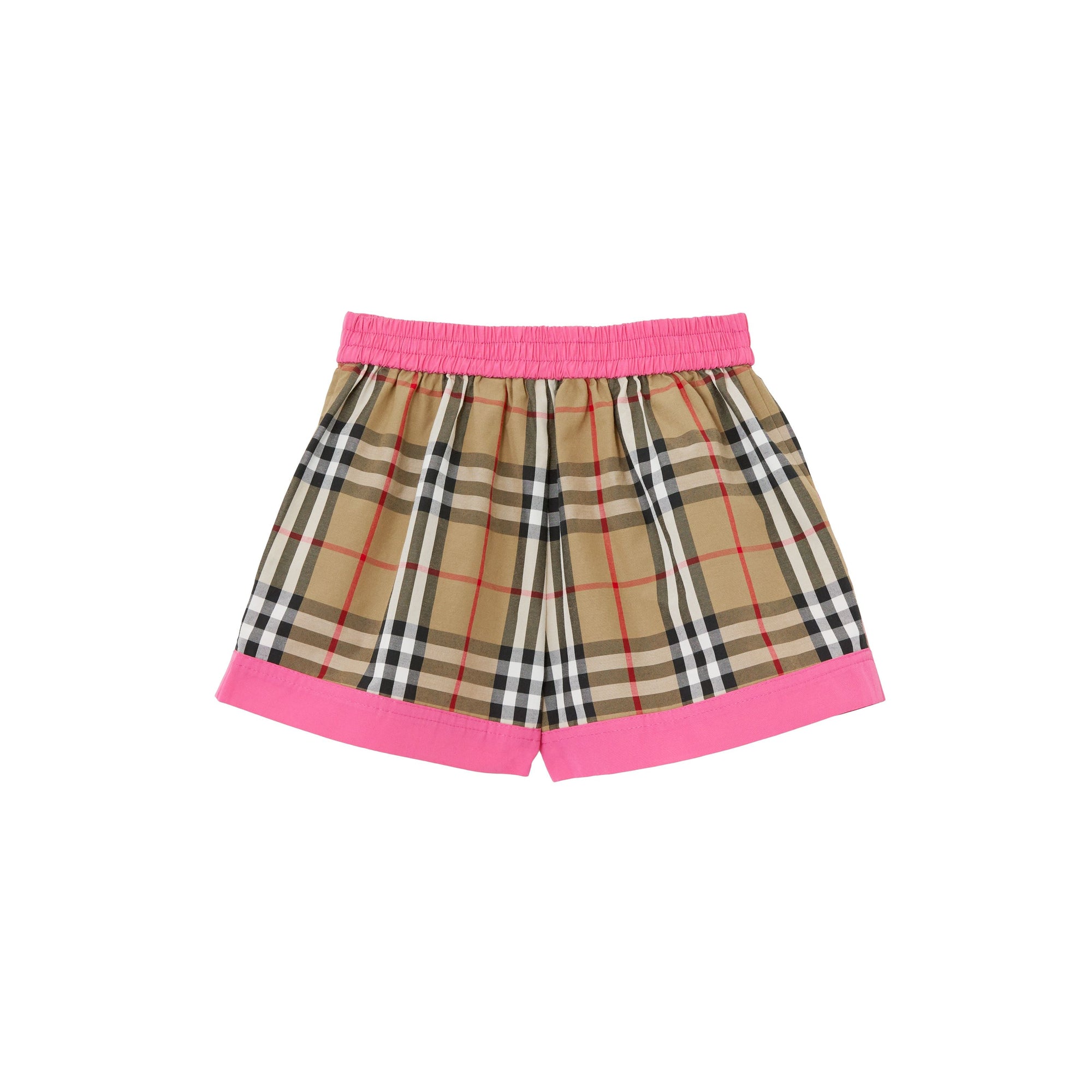 Short en coton mélangé à à motif Vintage check - Bubblegum Pink