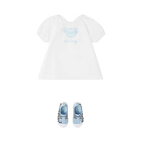 Robe en coton et soie à imprimé Thomas Bear - White
