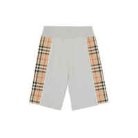 Short en coton à motif Vintage check - Soft Silver Grey