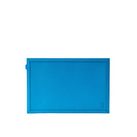 Pochette zippée en cuir grainé - Vivid Blue