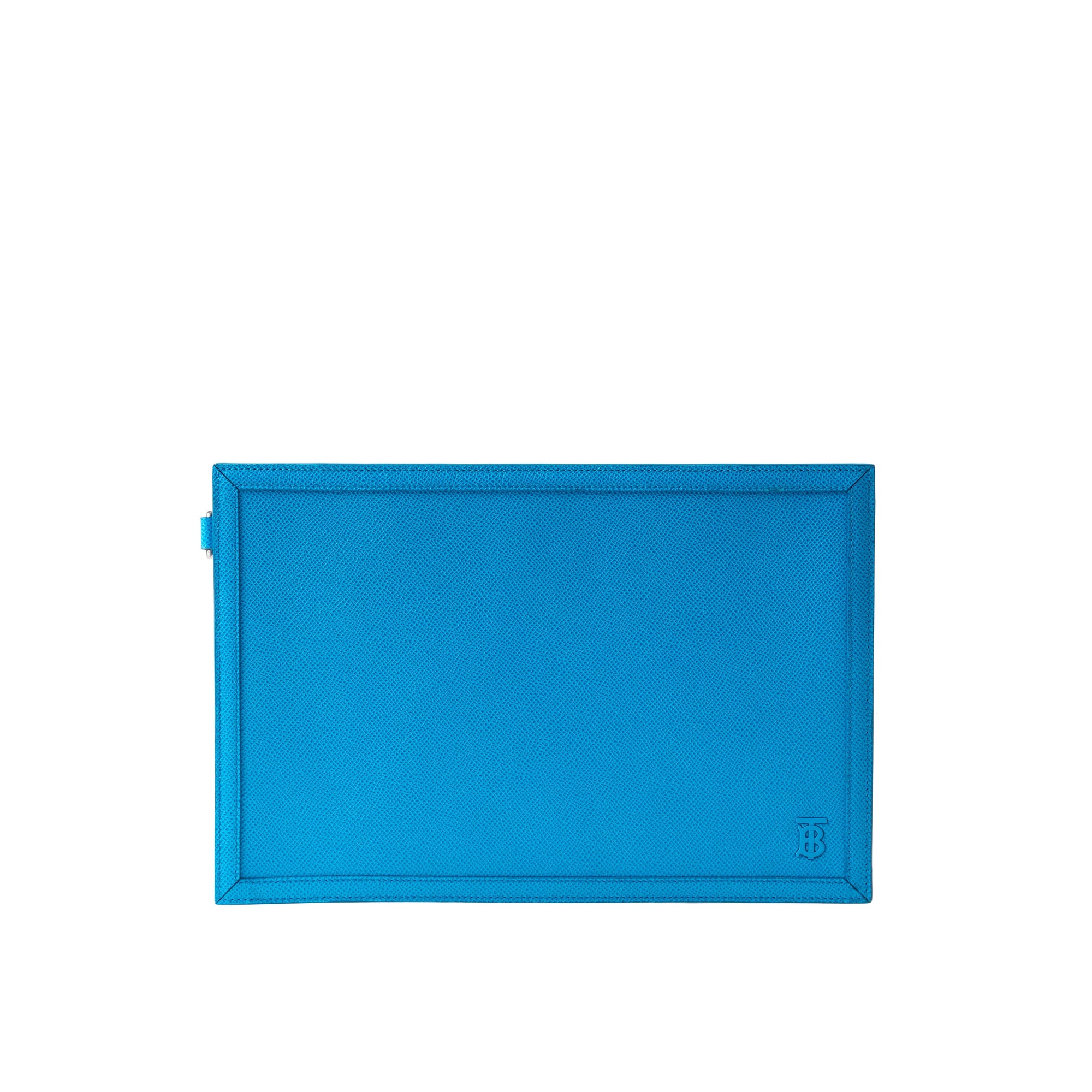 Pochette zippée en cuir grainé - Vivid Blue