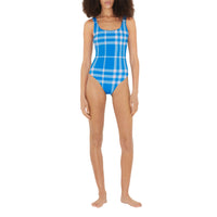 Maillot de bain à motif check - Vivid Blue Check