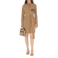 Robe chemise ceinturée à étiquette Prorsum - Camel