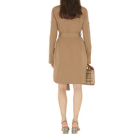 Robe chemise ceinturée à étiquette Prorsum - Camel