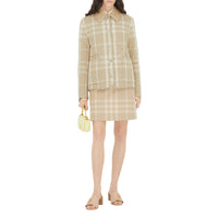 Mini jupe tissé à motif check - Soft Fawn Check