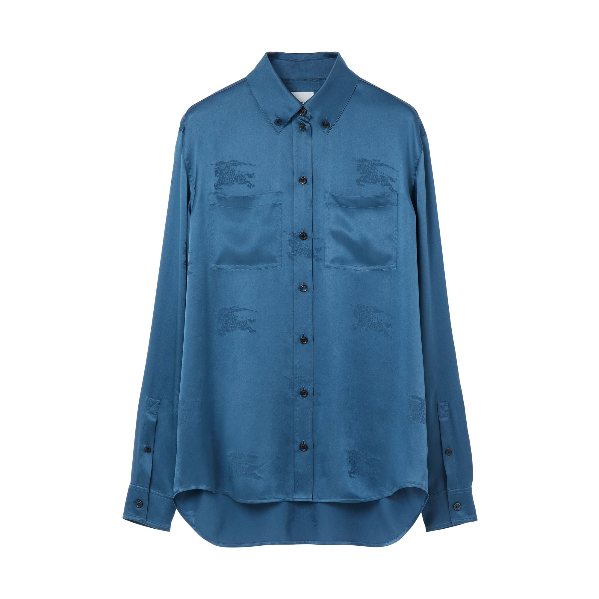 Chemise en jacquard de soie à motif cavalier - Muted Navy