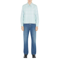 Veste Harrington réversible en coton à carreaux - Duck Egg Blue Check