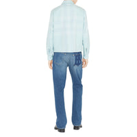 Veste Harrington réversible en coton à carreaux - Duck Egg Blue Check