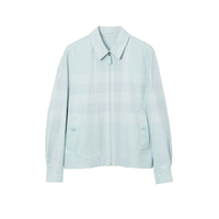 Veste Harrington réversible en coton à carreaux - Duck Egg Blue Check