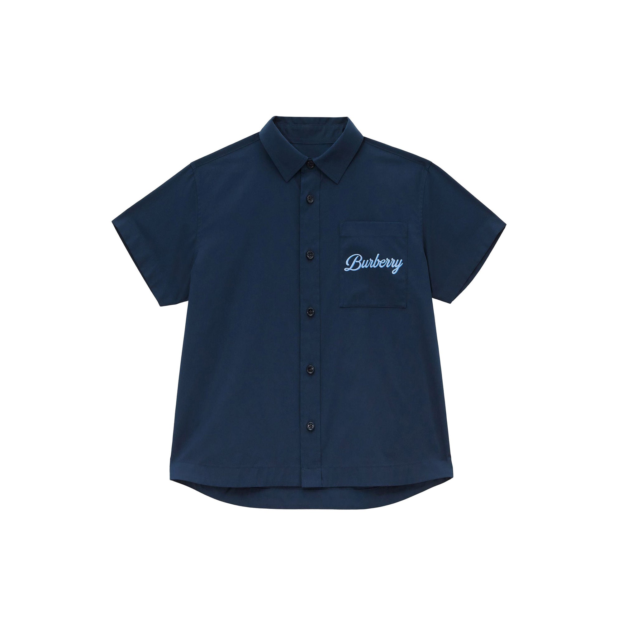 Chemise en coton stretch avec logo manuscrit - Deep Charcoal Blue
