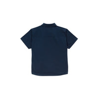 Chemise en coton stretch avec logo manuscrit - Deep Charcoal Blue