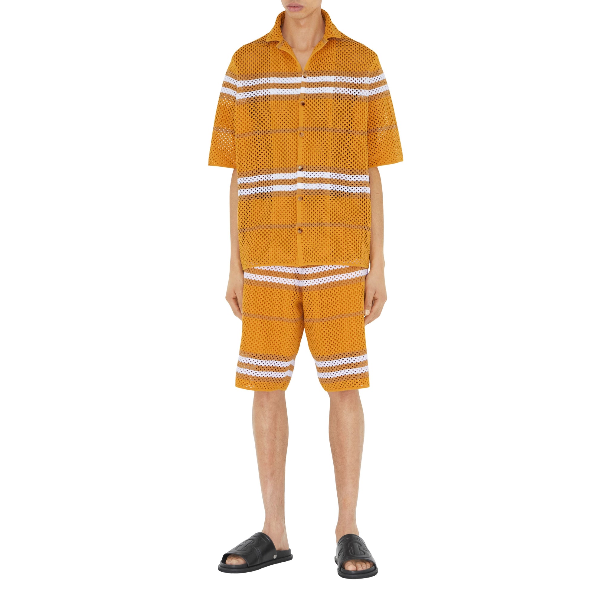 Chemise oversize en maille pointelle à rayures - Marigold
