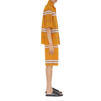 Chemise oversize en maille pointelle à rayures - Marigold