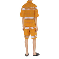 Chemise oversize en maille pointelle à rayures - Marigold