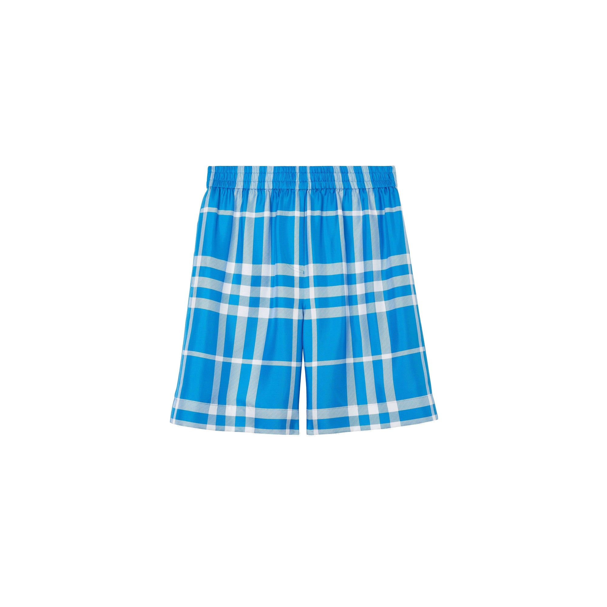Short en soie à motif check - Vivid Blue Check