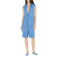 Veste tailleur sans manches en laine - Cool Cornflower Blue