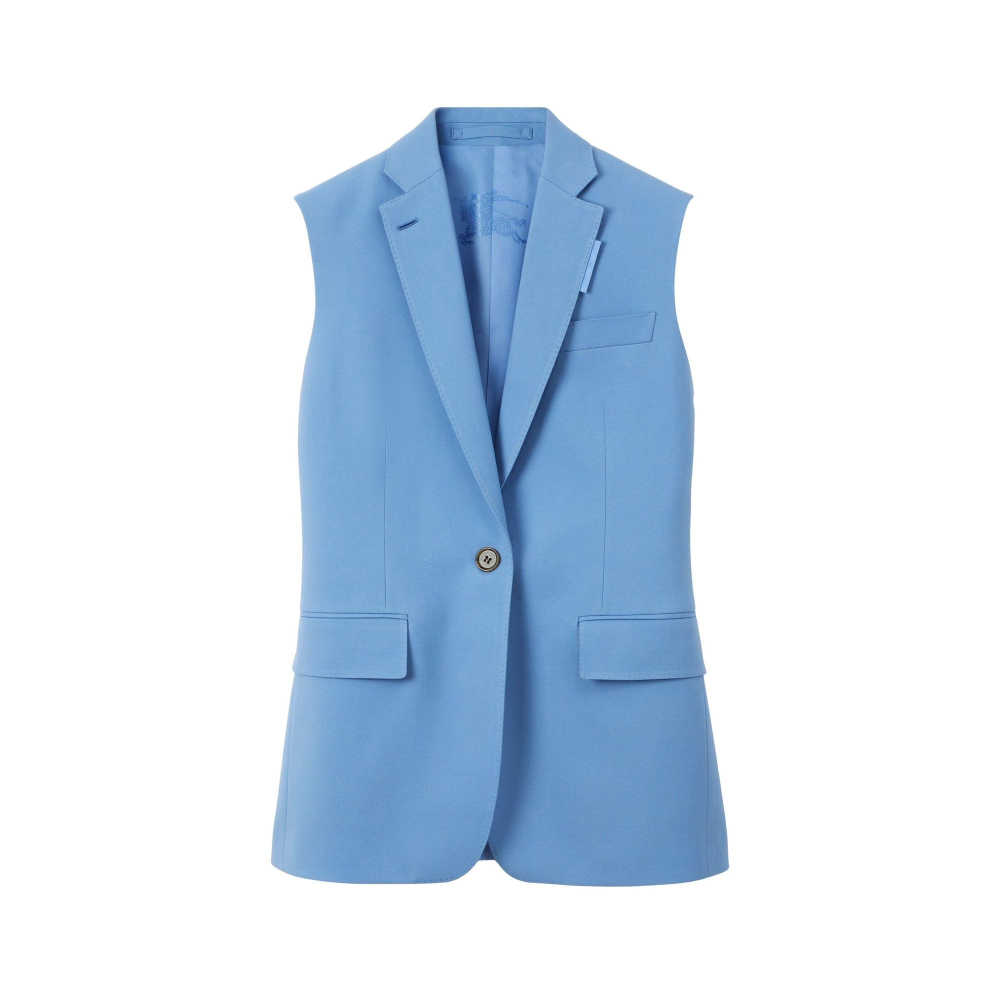 Veste tailleur sans manches en laine - Cool Cornflower Blue