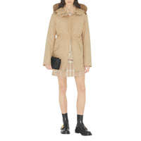 Parka à capuche en gabardine tropicale - Soft Fawn