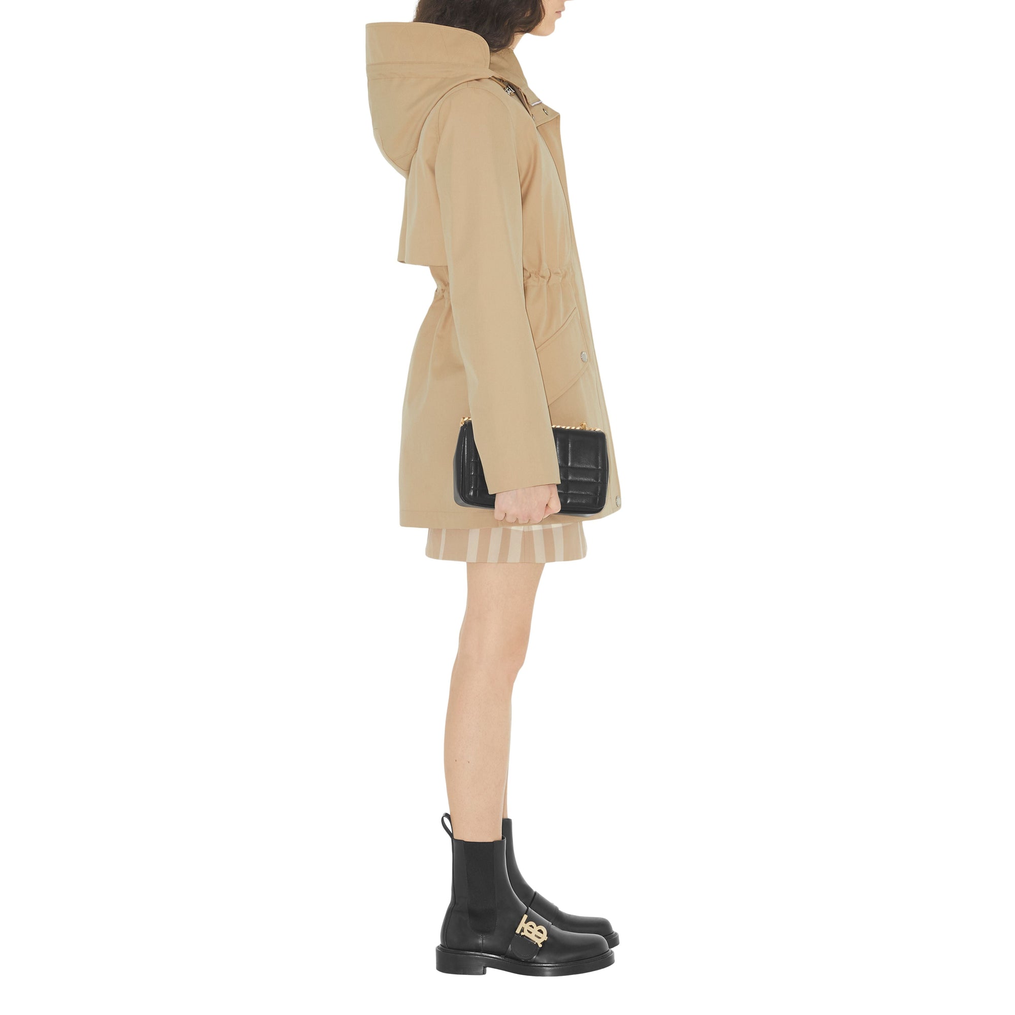 Parka à capuche en gabardine tropicale - Soft Fawn