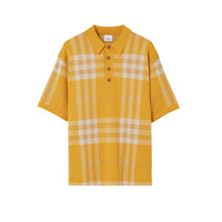Polo à carreaux en jacquard de laine et de soie - Marigold