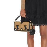 Porte-clés chapeau en cuir à motif check - Black & Gold Hardware