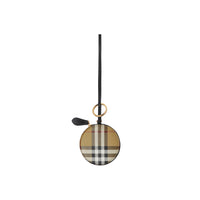 Porte-clés chapeau en cuir à motif check - Black & Gold Hardware