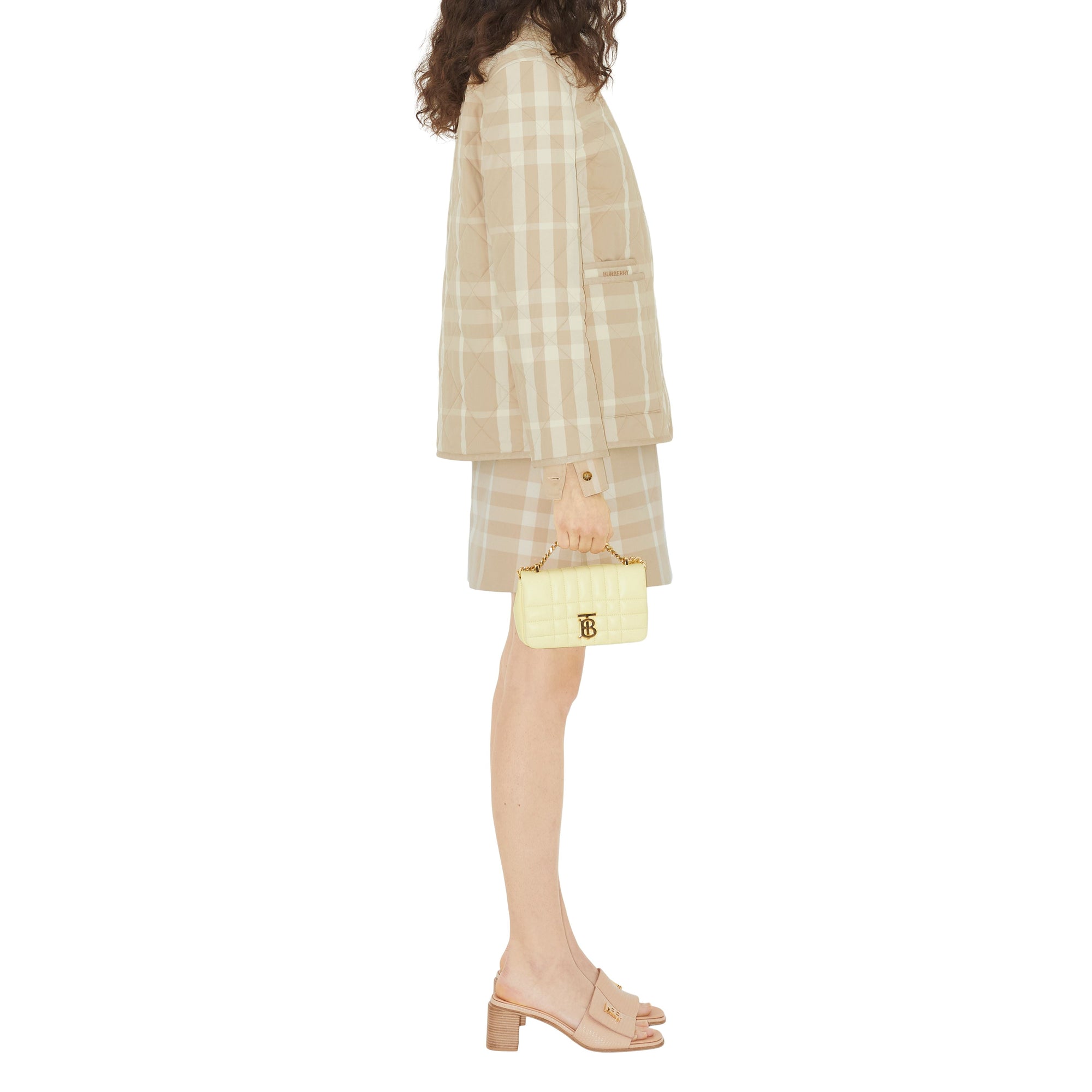 Veste matelassée à motif check - Soft Fawn Check