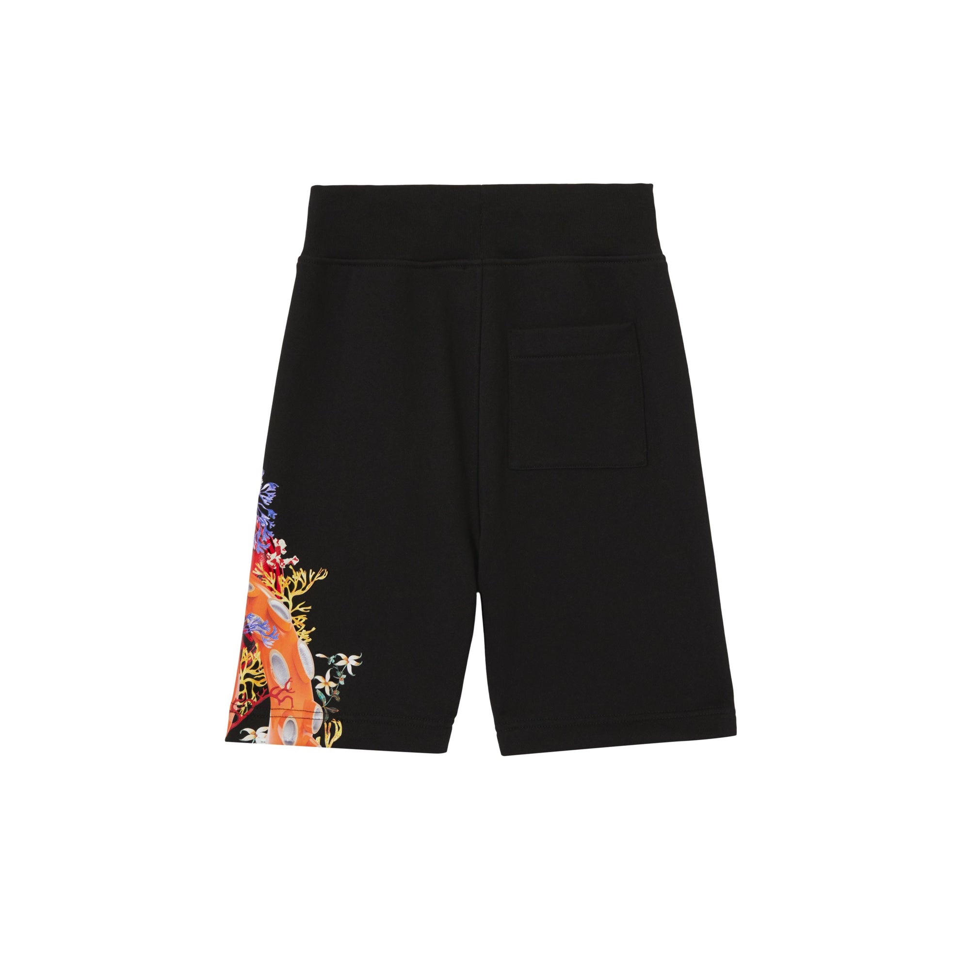 Short en coton à motif corail et logo - Black