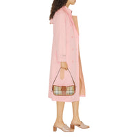 Trench-coat long à revers contrastés - Sorbet Pink