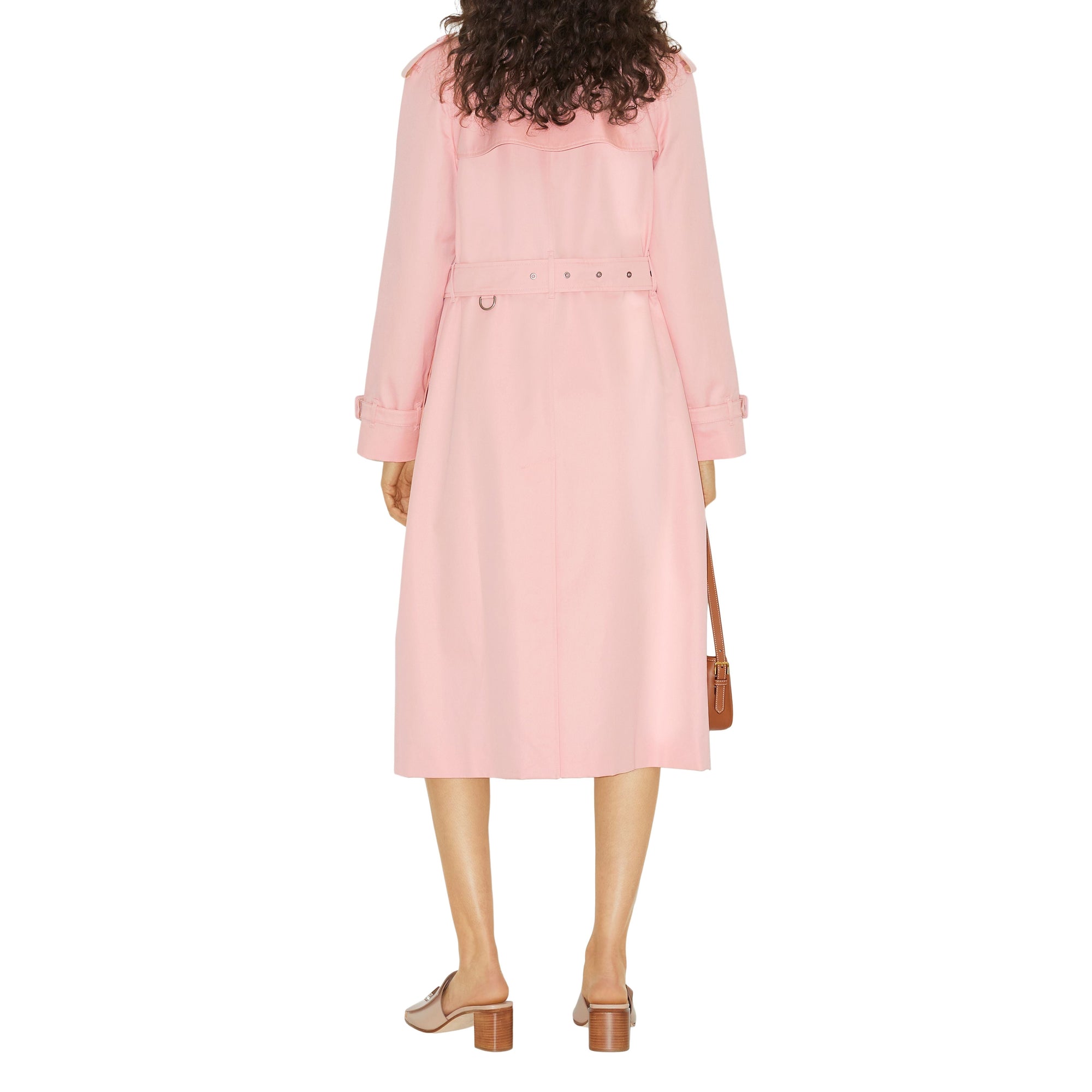 Trench-coat long à revers contrastés - Sorbet Pink