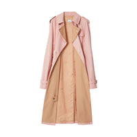 Trench-coat long à revers contrastés - Sorbet Pink