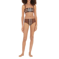 Bikini à encolure carrée stretch à motif Check - Dark Birch Brown Check