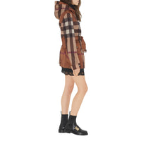 Veste cargo à capuche et motif check - Dark Birch Brown Check