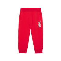 Pantalon de survêtement en coton imprimé lapin - Bright Red