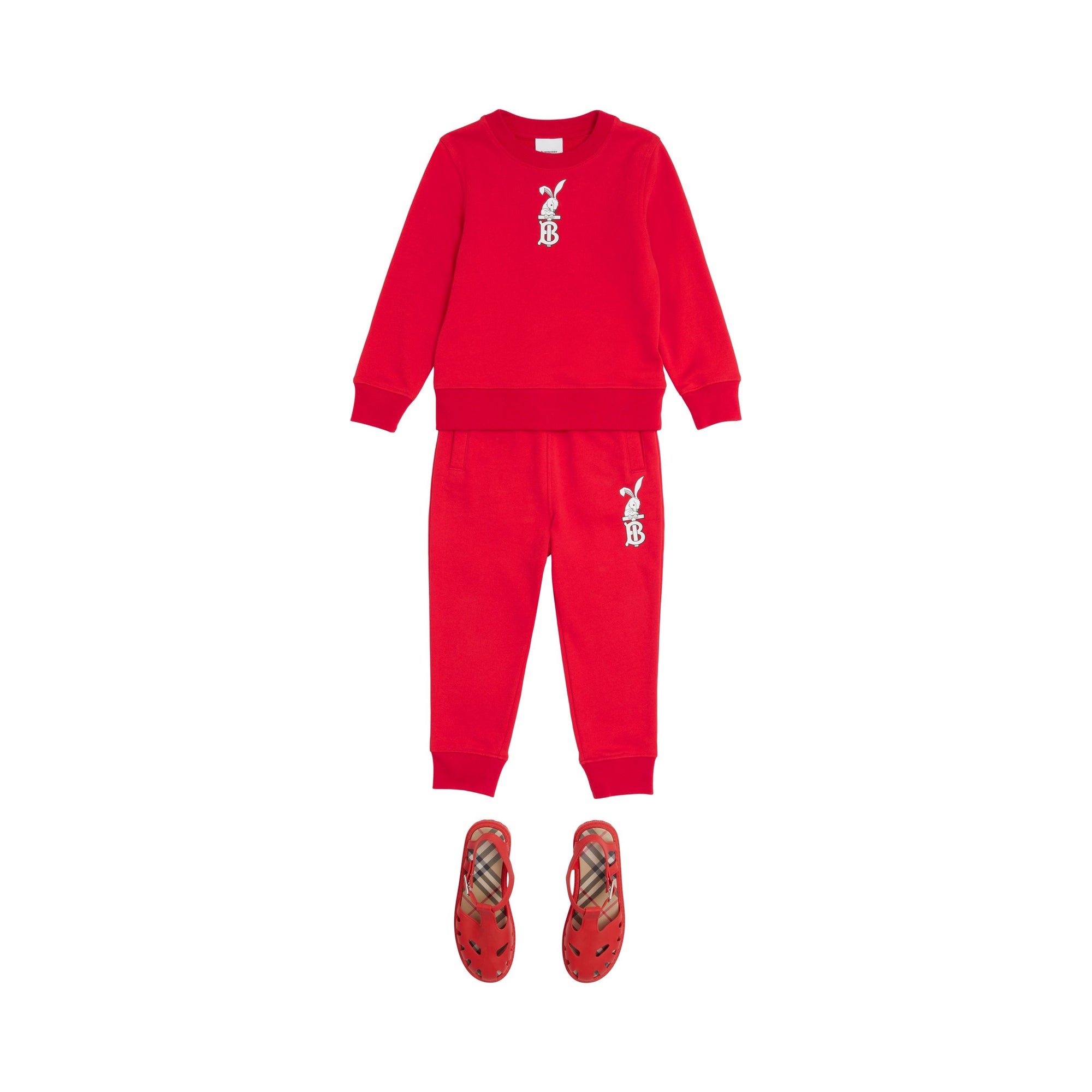 Pantalon de survêtement en coton imprimé lapin - Bright Red