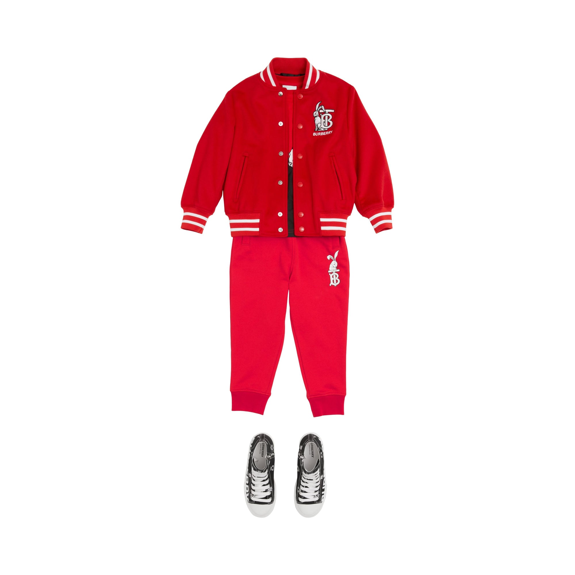 Pantalon de survêtement en coton imprimé lapin - Bright Red