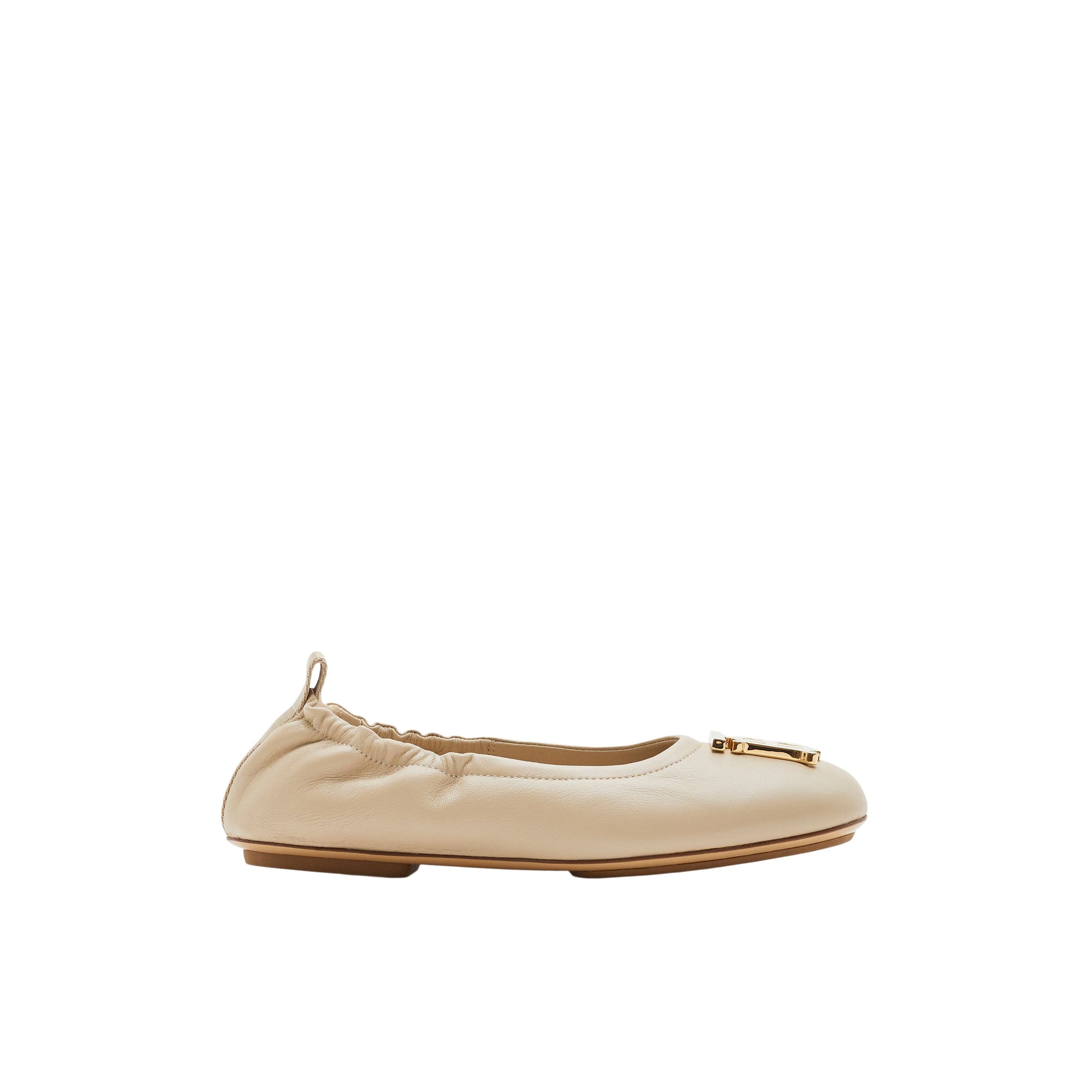 Ballerines en cuir à motif monogramme - Soft Fawn