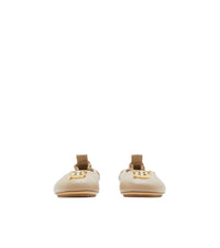 Ballerines en cuir à motif monogramme - Soft Fawn