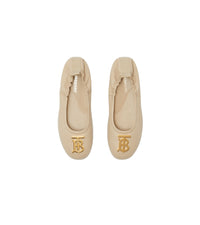 Ballerines en cuir à motif monogramme - Soft Fawn