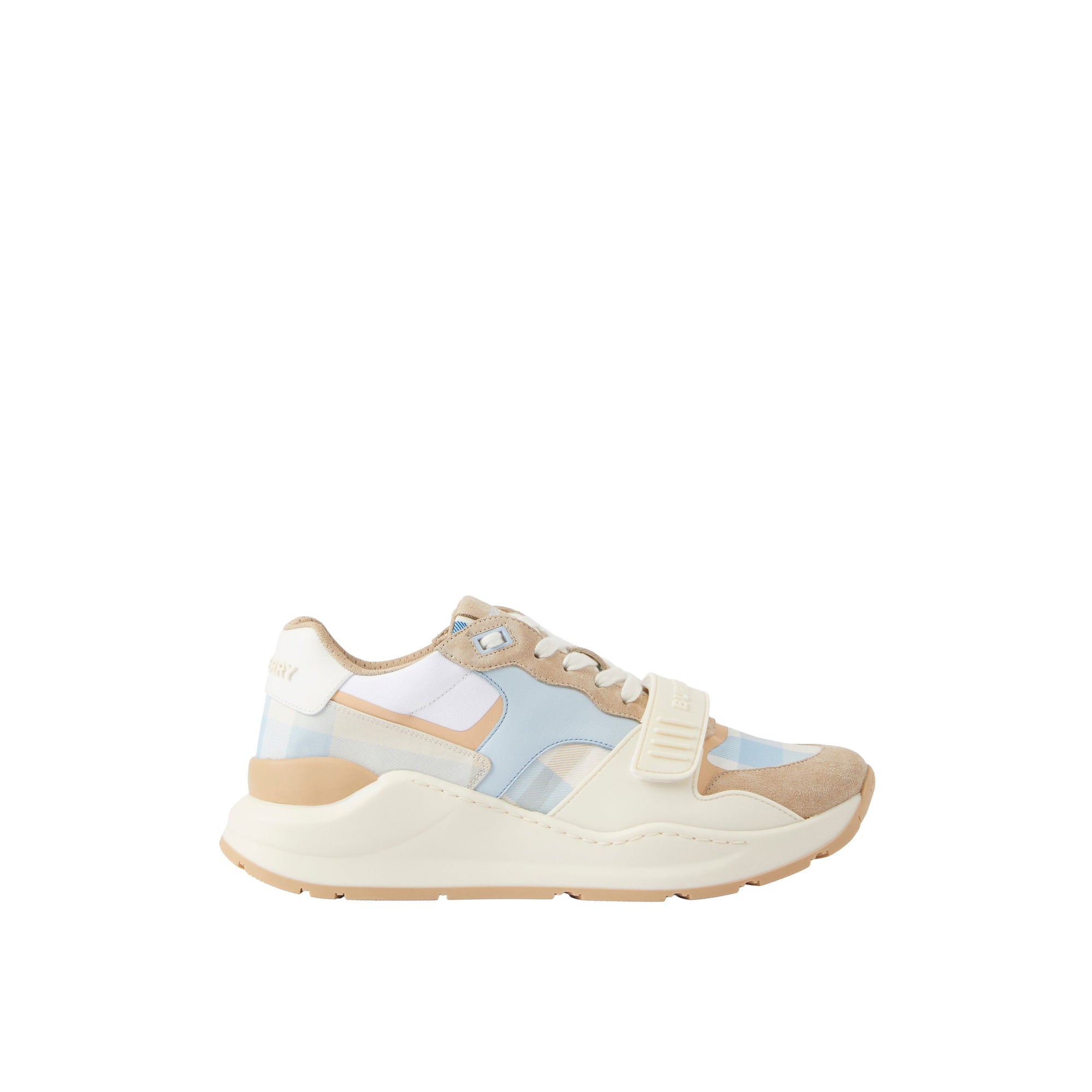 Sneakers à carreaux multi-matières - Soft Blue Check