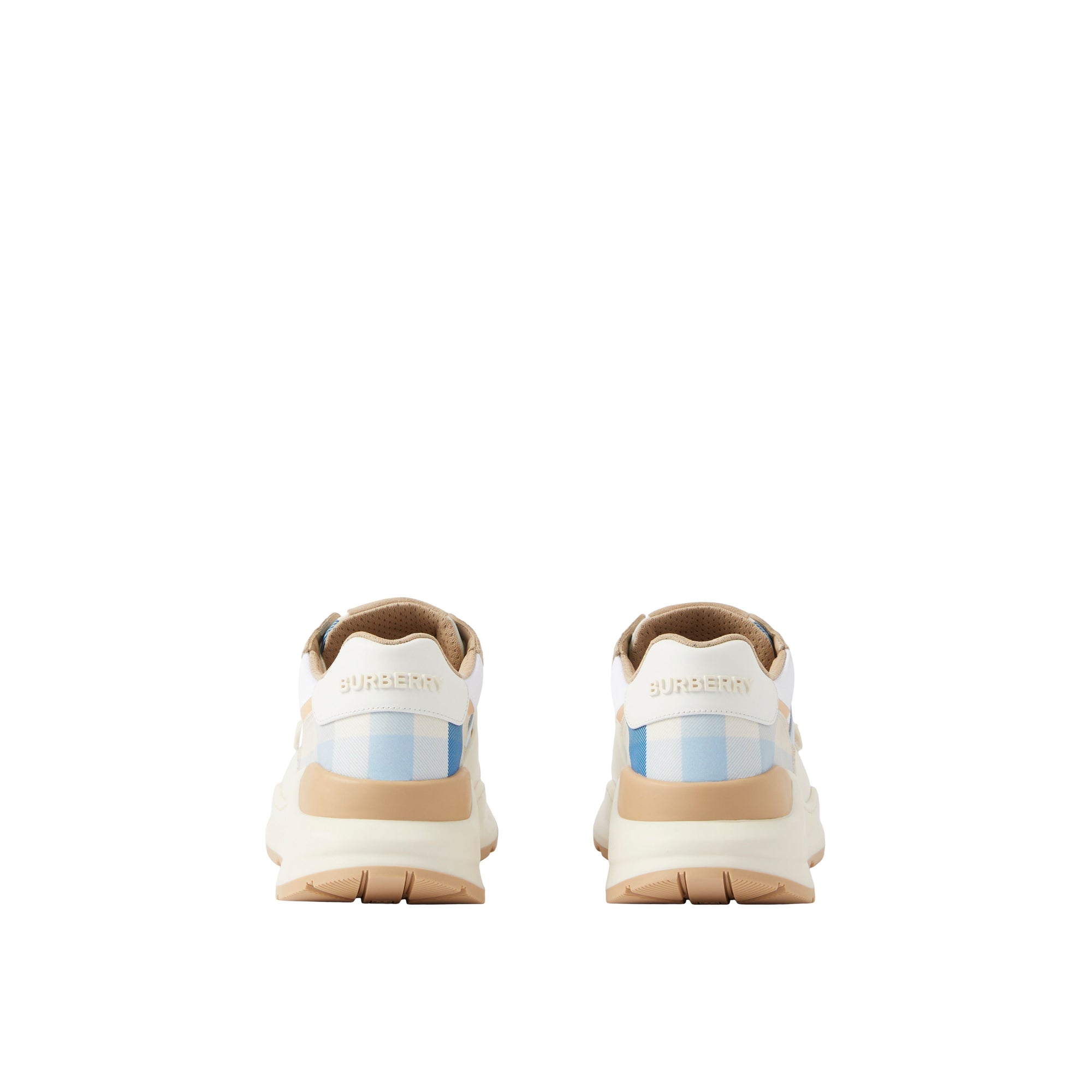 Sneakers à carreaux multi-matières - Soft Blue Check